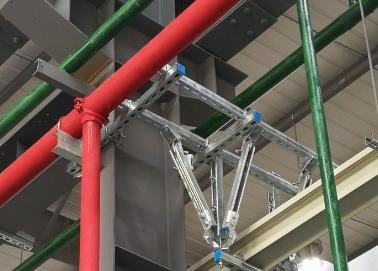 湾里该抗震支架的整体式支吊架结构协调性好